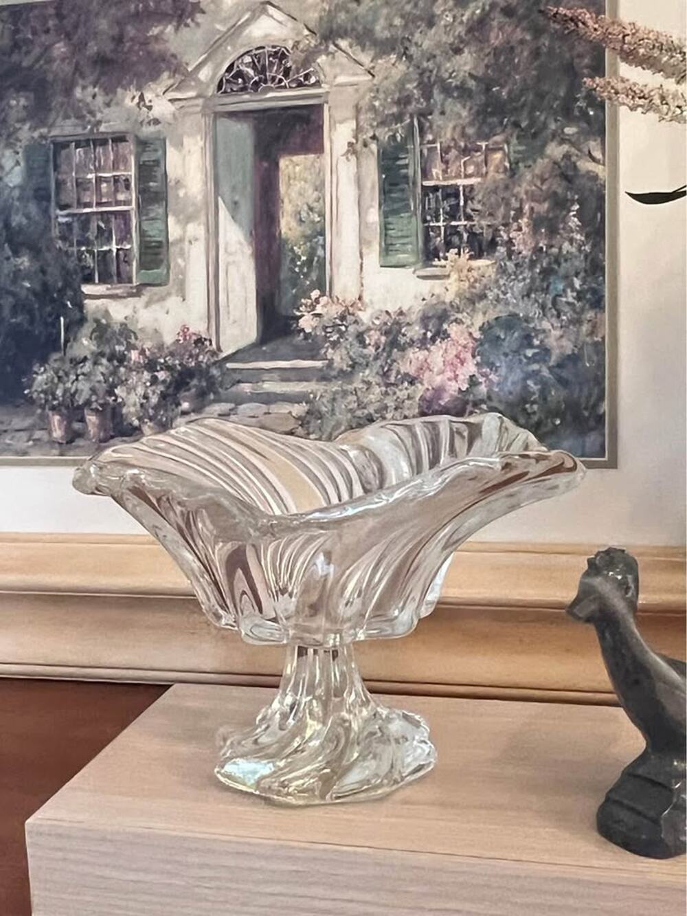 Vintage Mikasa Belle Epoque Heavy Crystal Pedestal Bowl